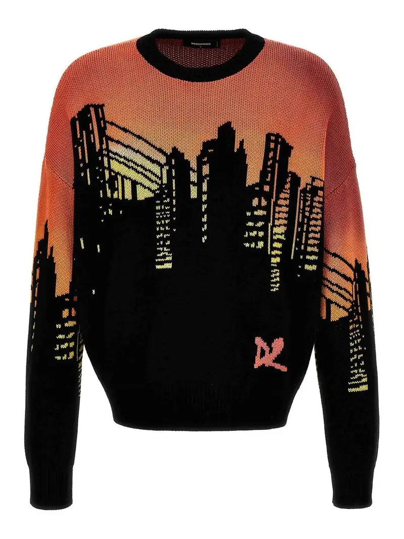 Maglione con intarsio Multicolore