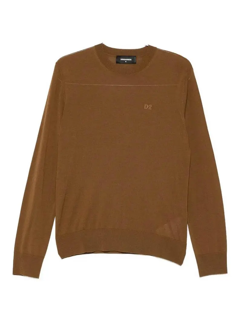 Maglione da equipaggio di lana `d2` Beige