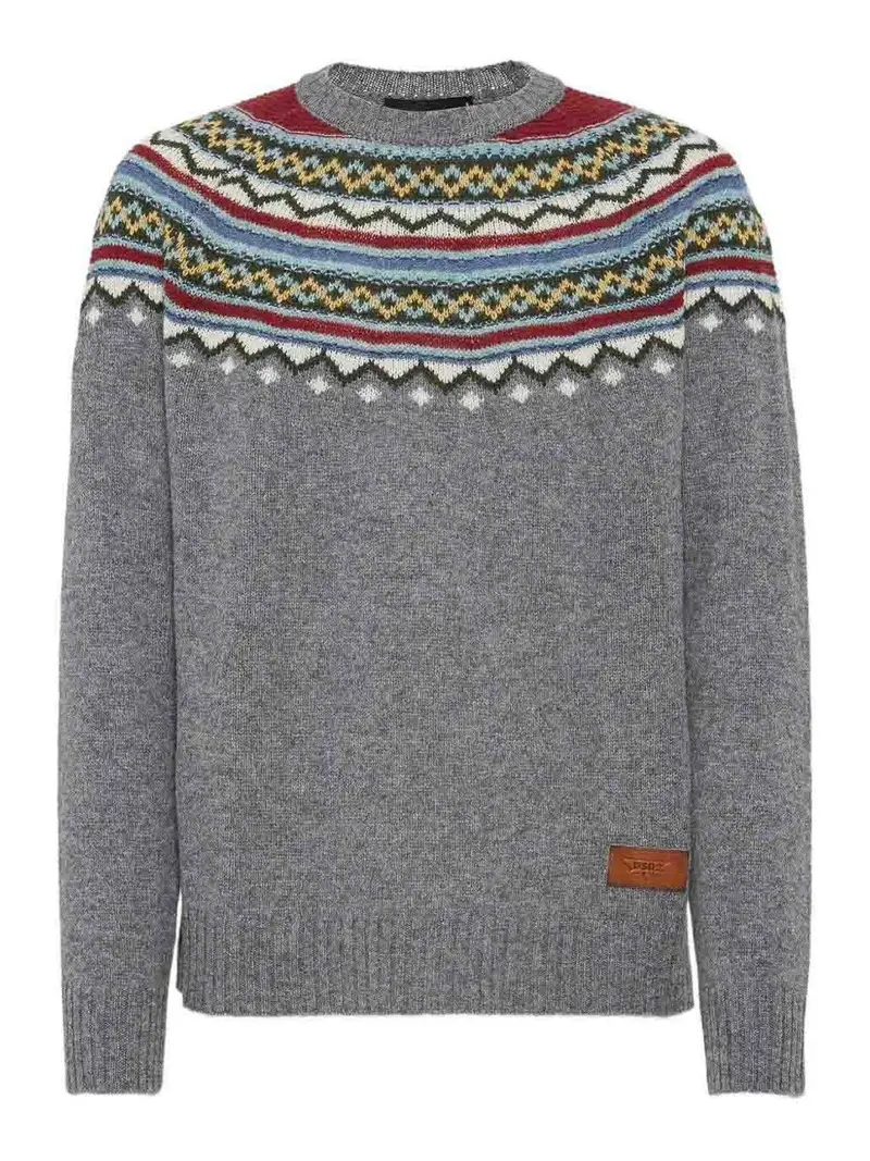 Maglione grigio di lana vergine Multicolore