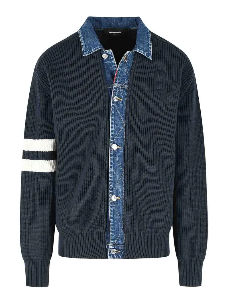 Maglione in misto cotone blu