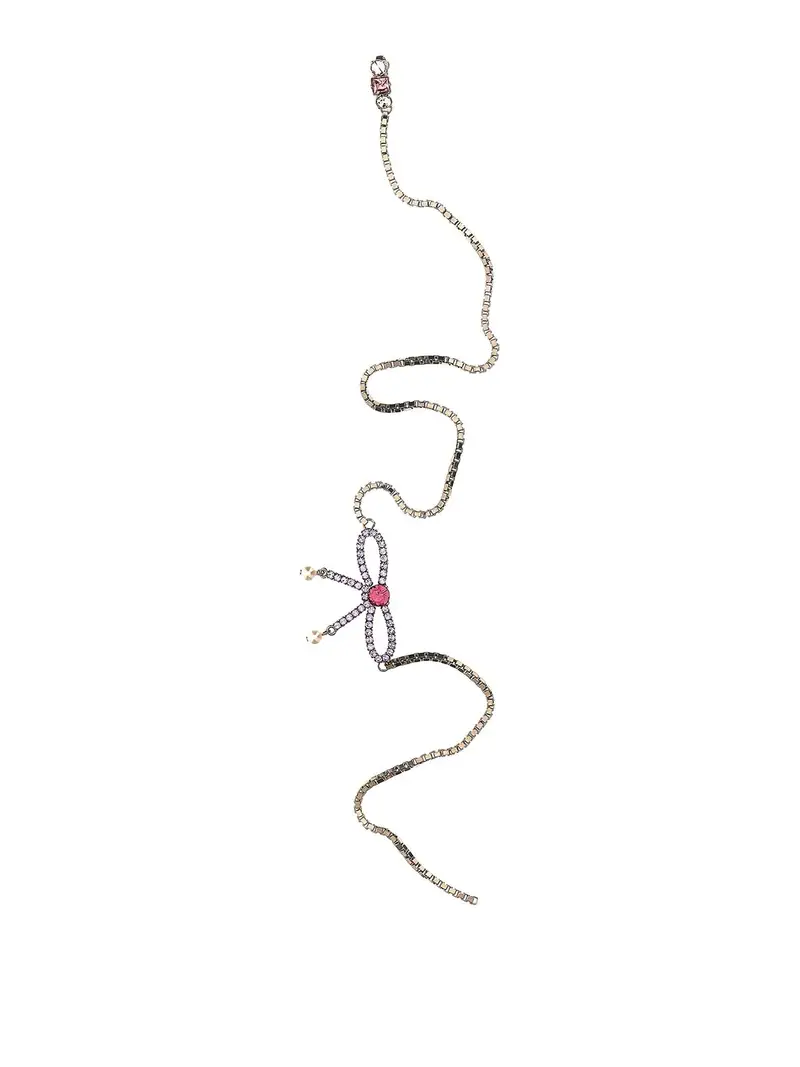 Orecchini lunghi con fiocco in cristallo Multicolore