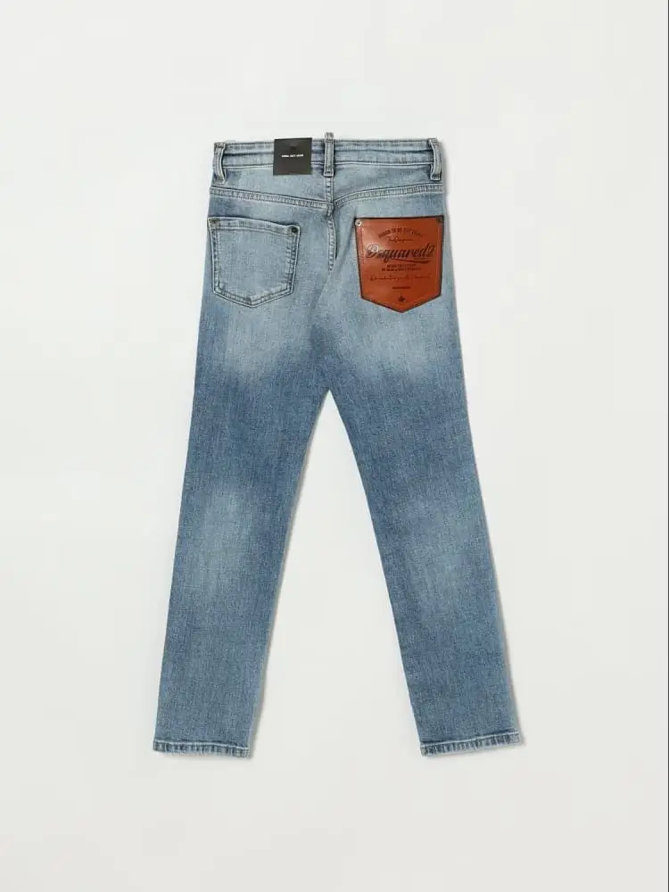 pantalone in denim bambino logo sul retro miniatura 2