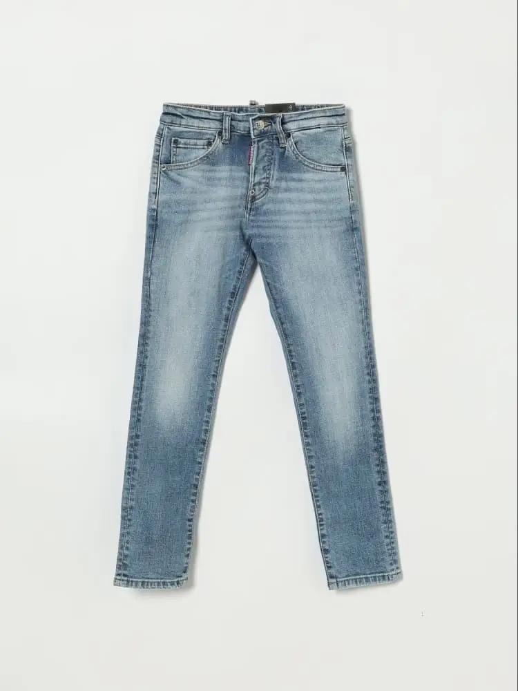 pantalone in denim bambino logo sul retro