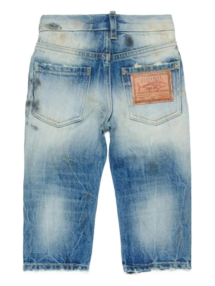 Dsquared2 pantalone in denim bambino patch logo miniatura 2