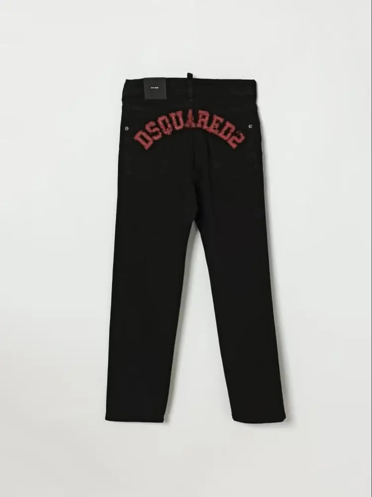 pantalone in denim nero bambino mai logo miniatura 2