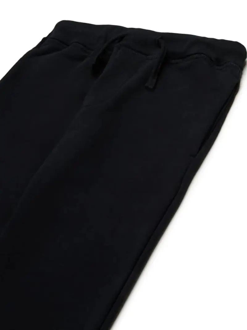 Dsquared2 pantalone nero bambino tuta in cotone logo lettering sul fondo miniatura 3