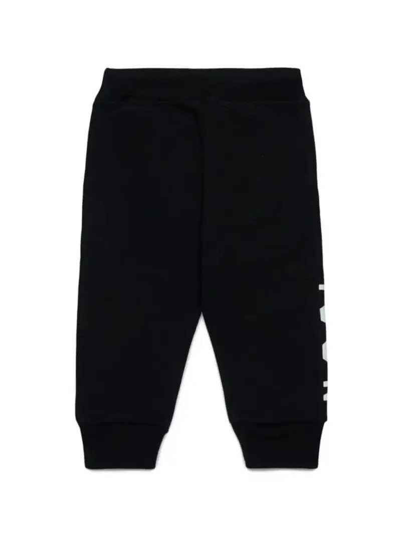 Dsquared2 pantalone nero neonato tuta in cotone logo sul lato miniatura 2