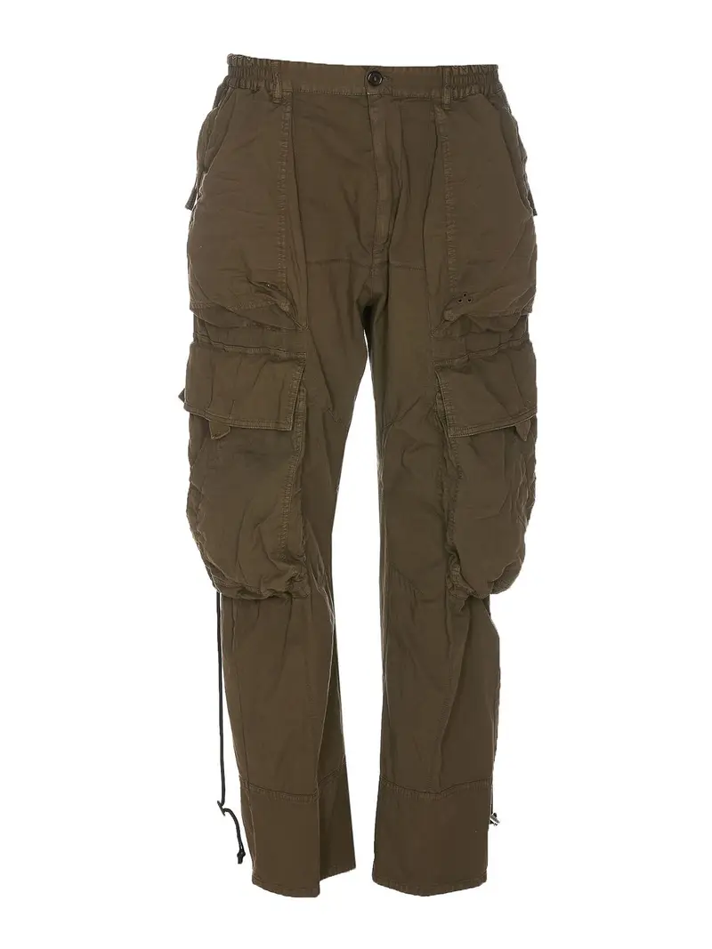Pantaloni casual cargo verde militare