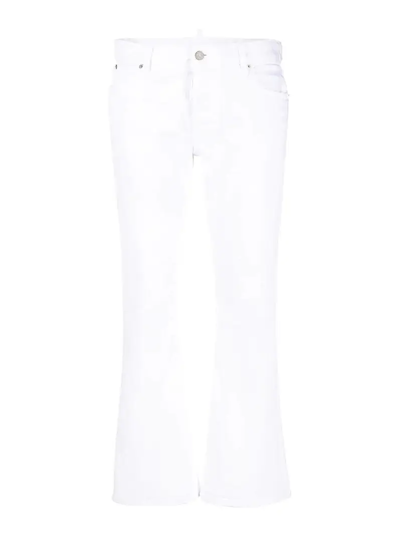 pantaloni cropped bootcut Bianco