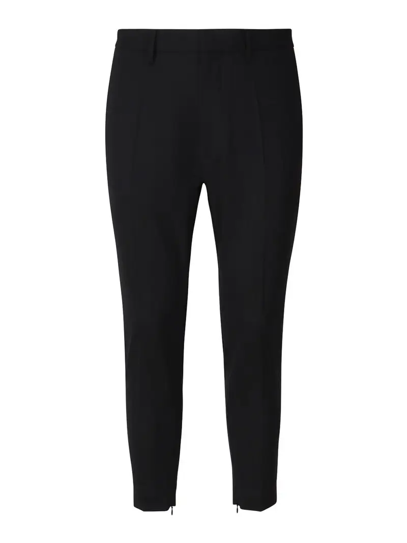 Pantaloni in Misto Lana Stretch Nero