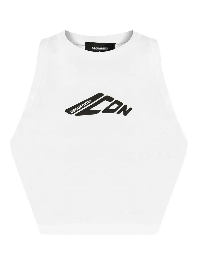 Parte superiore con stampa logo D2 Bianco