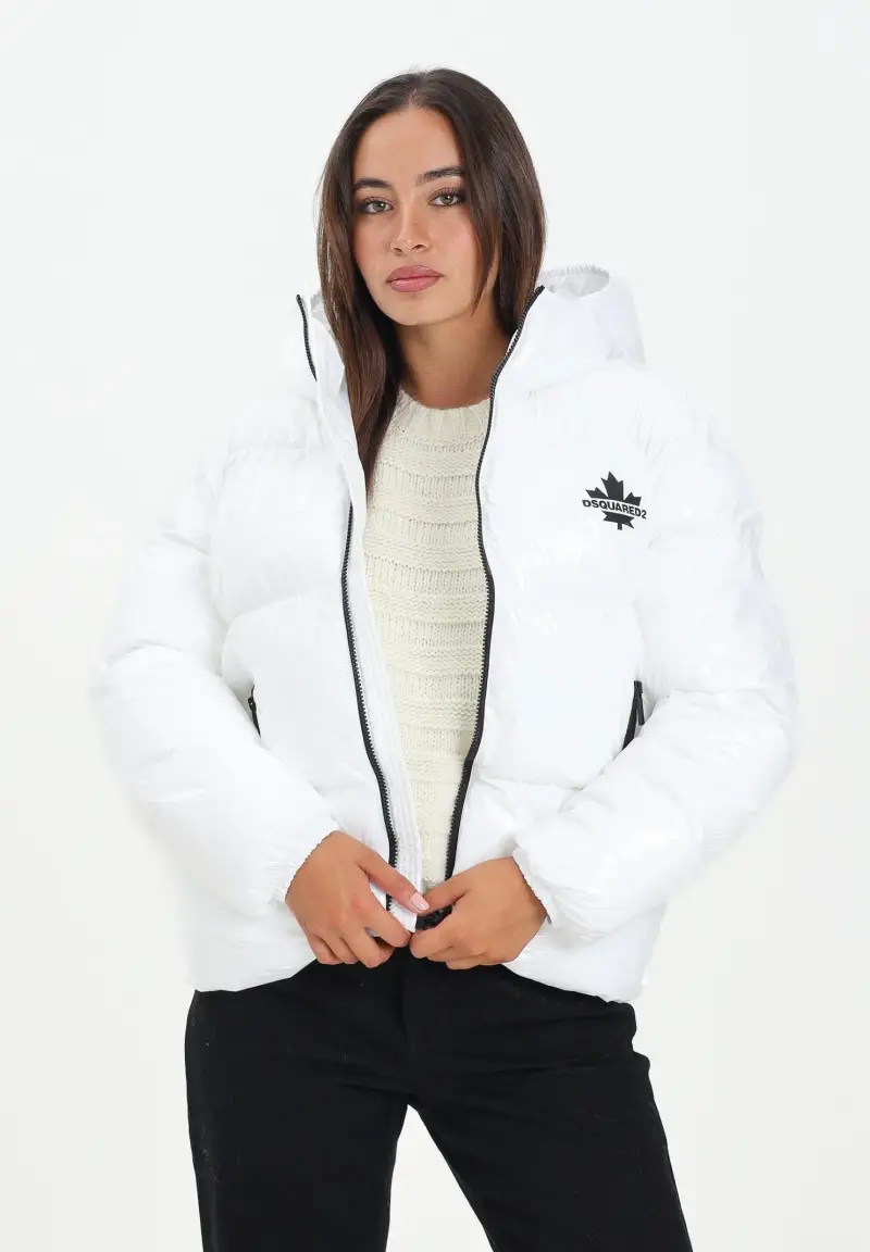 Piumino bianco per donna, ragazzi e bambini con logo Maple Leaf miniatura 2