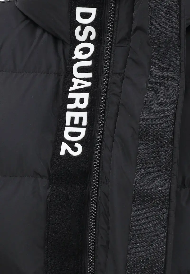 Piumino nero per donna, ragazzi e bambini con logo miniatura 3