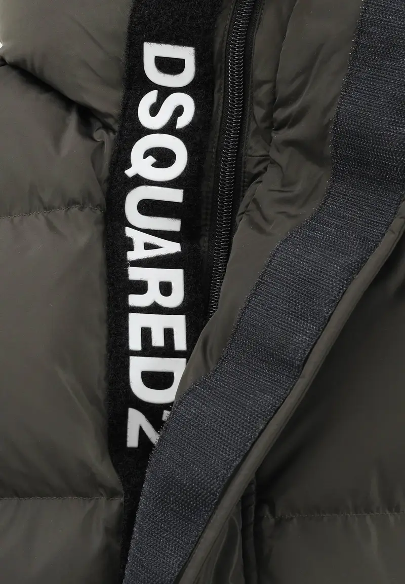 Piumino verde oliva per donna, ragazzi e bambini con logo miniatura 3