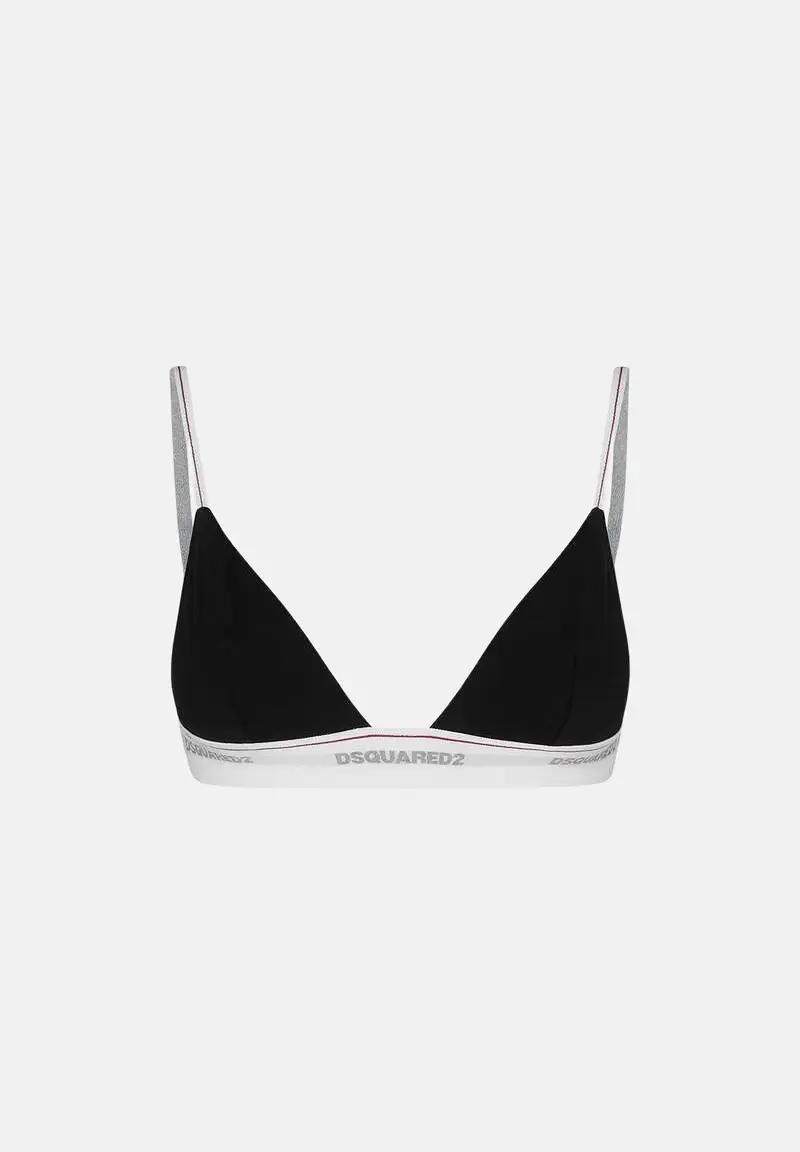 DSQUARED2 Reggiseno a triangolo nero da donna con logo