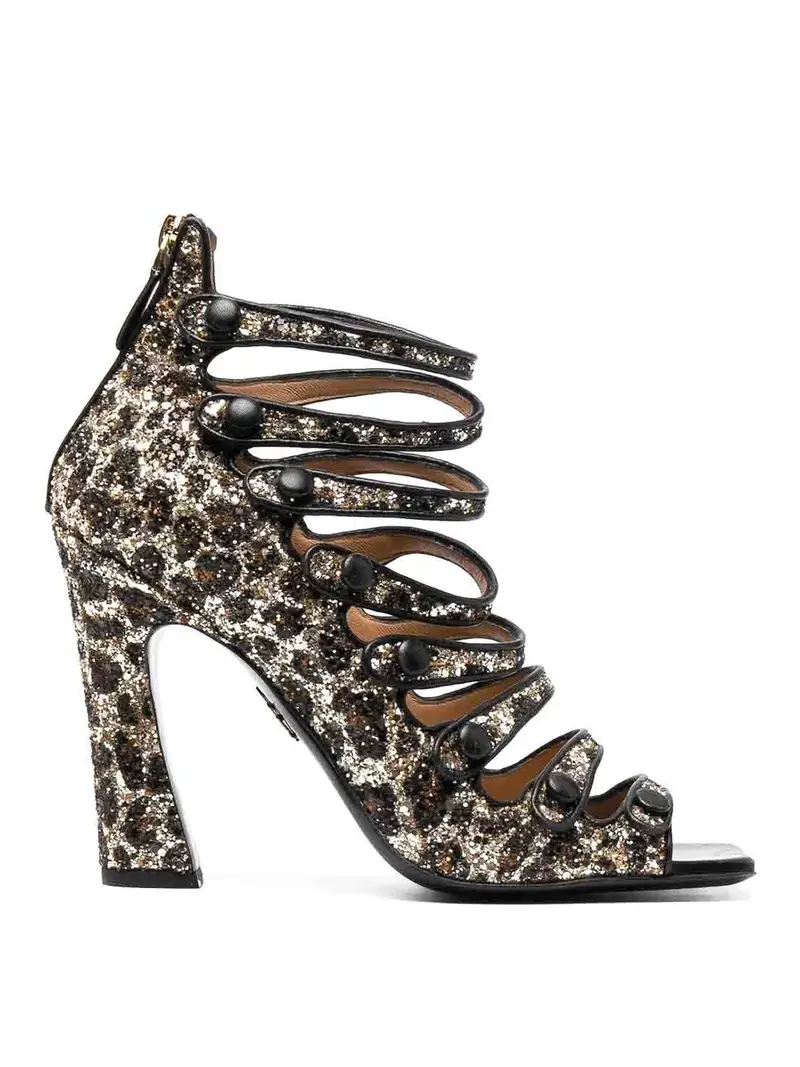 sandali leopardati con decorazioni glitter Animalier