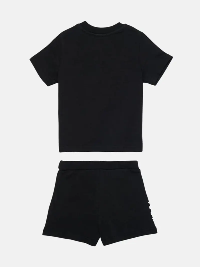 Dsquared2 set nero neonato tshirt e shorts in cotone logo a contrasto miniatura 2