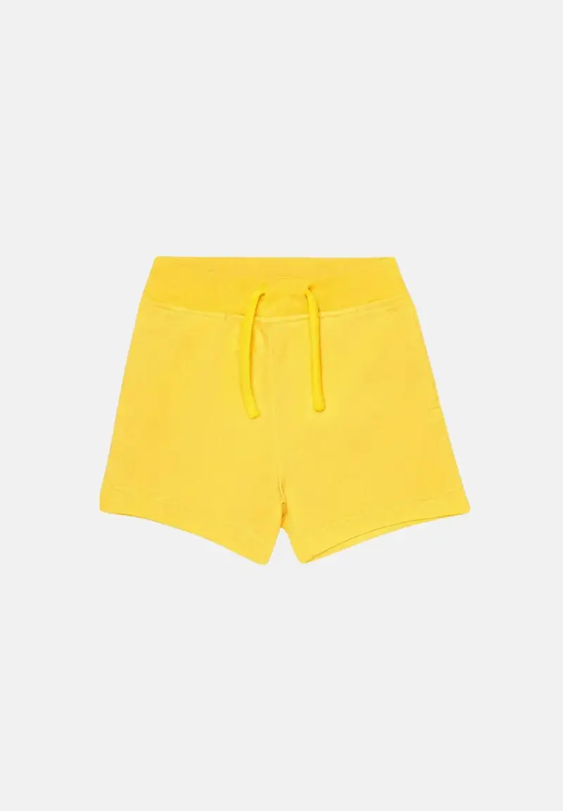 Shorts giallo da neonato con stampa sul retro miniatura 2
