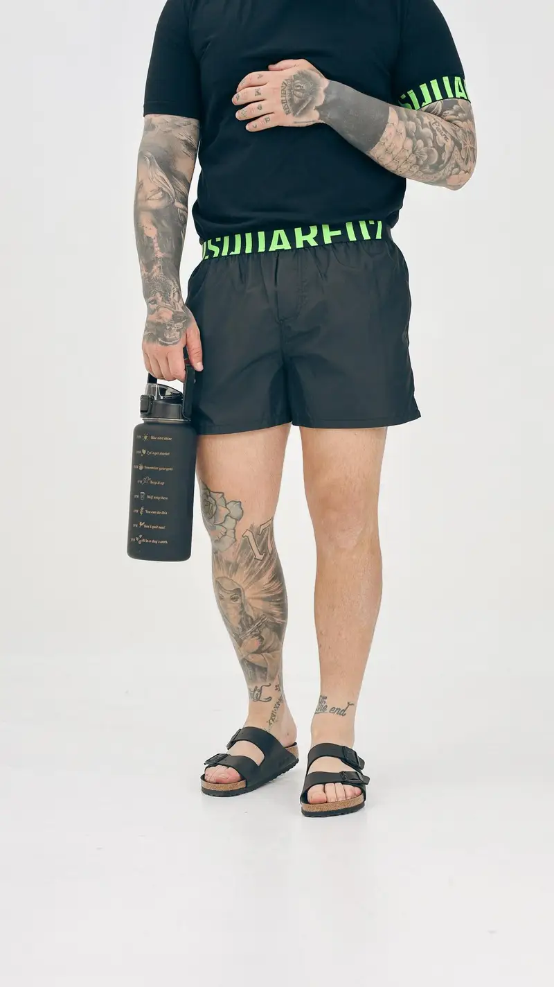 DSQUARED2 Shorts mare nero da uomo con fascia elastica logata miniatura 3