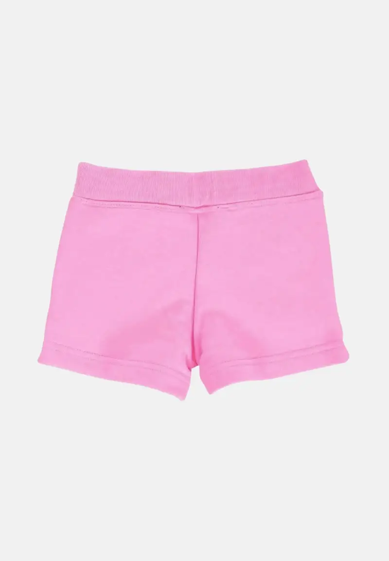 Shorts rosa da neonato con logo miniatura 2