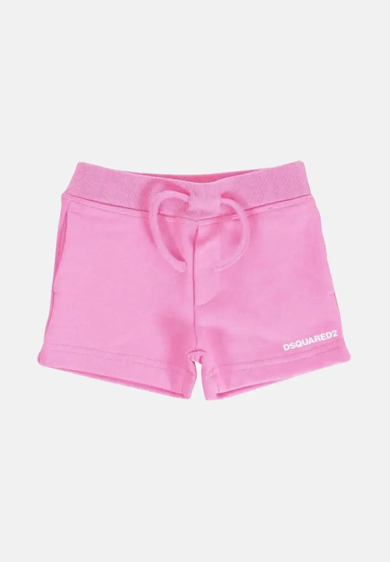 Shorts rosa da neonato con logo