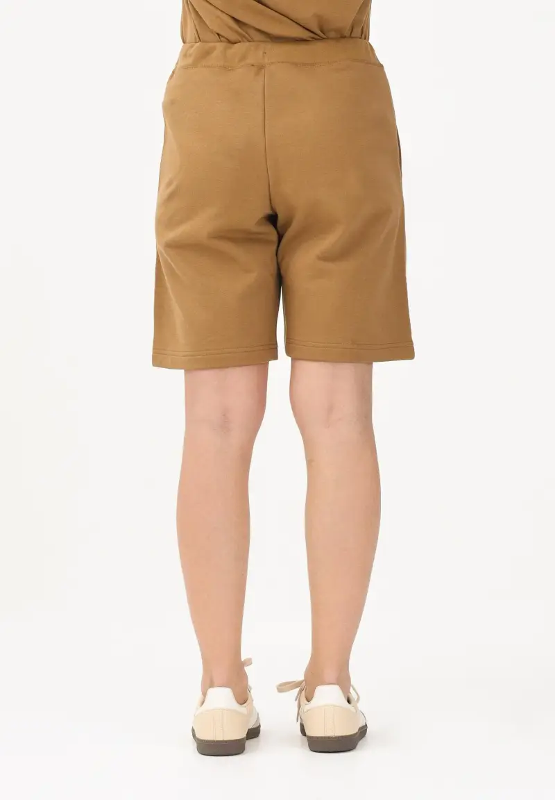 Shorts sportivo marrone per donna, ragazzi e bambini con stampa logo miniatura 3