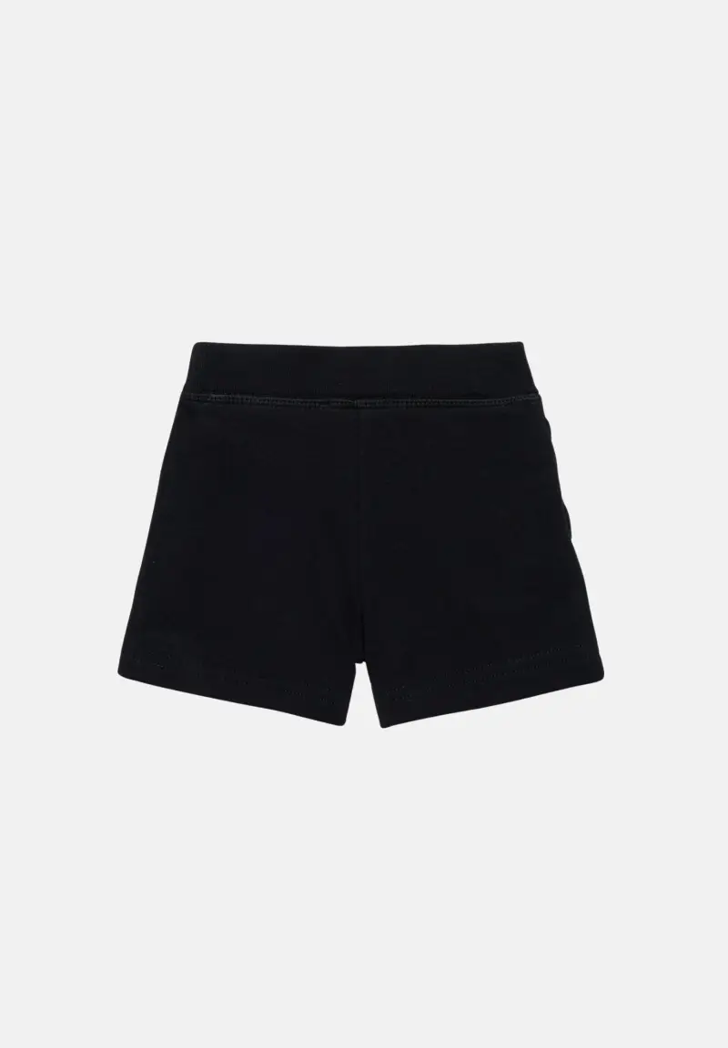 Shorts sportivo nero da neonato con logo miniatura 2