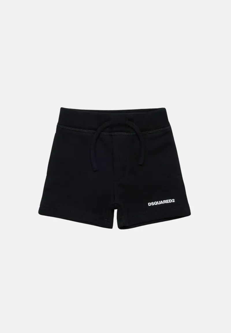 Shorts sportivo nero da neonato con logo