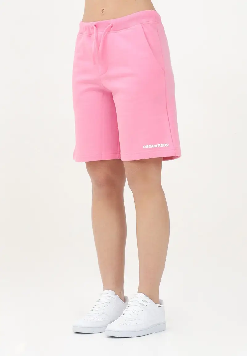 DSQUARED2 Shorts sportivo rosa per donna, ragazze e bambine con stampa logo