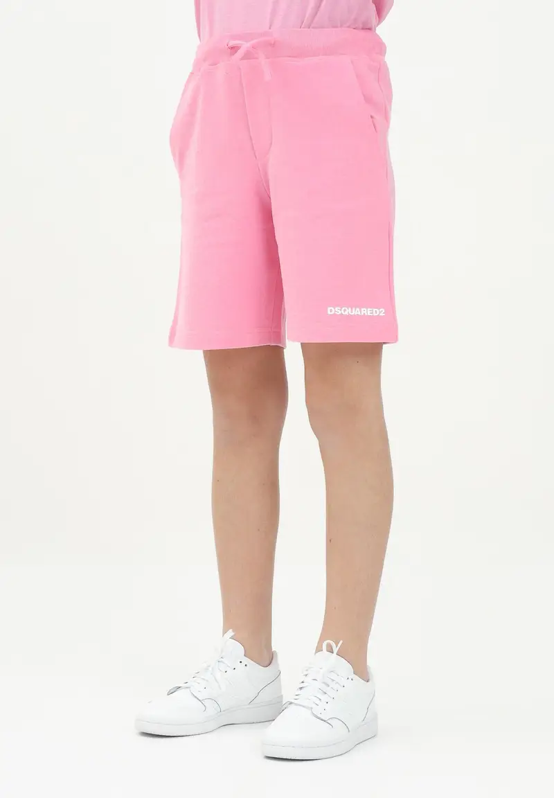 DSQUARED2 Shorts sportivo rosa per donna, ragazze e bambine con stampa logo miniatura 3