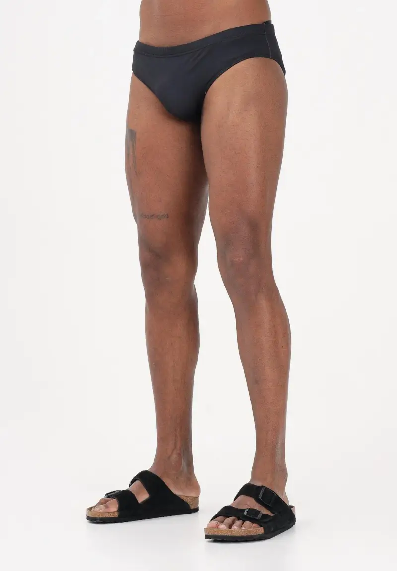 Slip mare nero da uomo con stampa sul retro