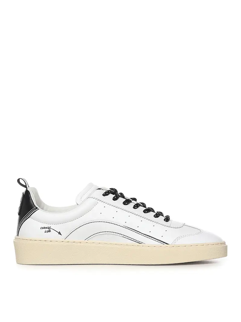 Sneaker da pilota in pelle Bianco