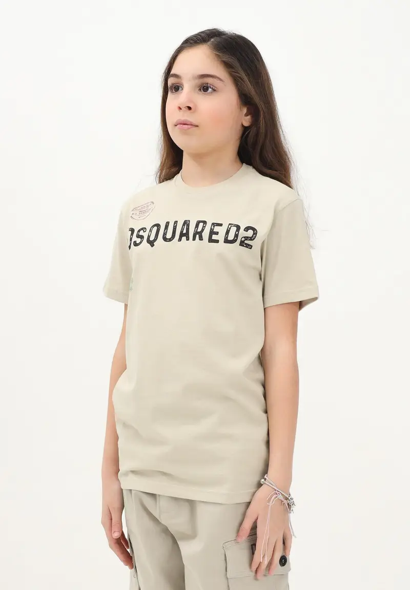 Dsquared2 T-shirt Donna Beige 917425 miniatura 3