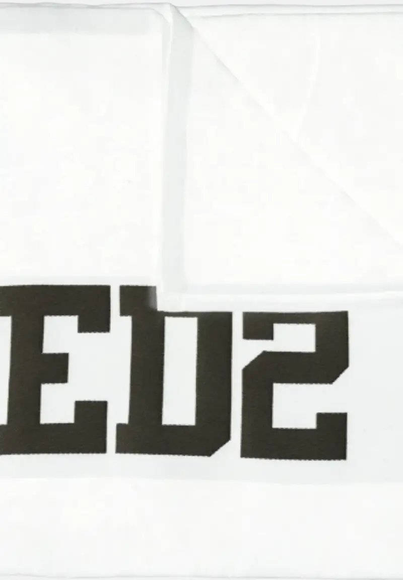 Telo mare bianco per uomo e donna con logo jacquard miniatura 2