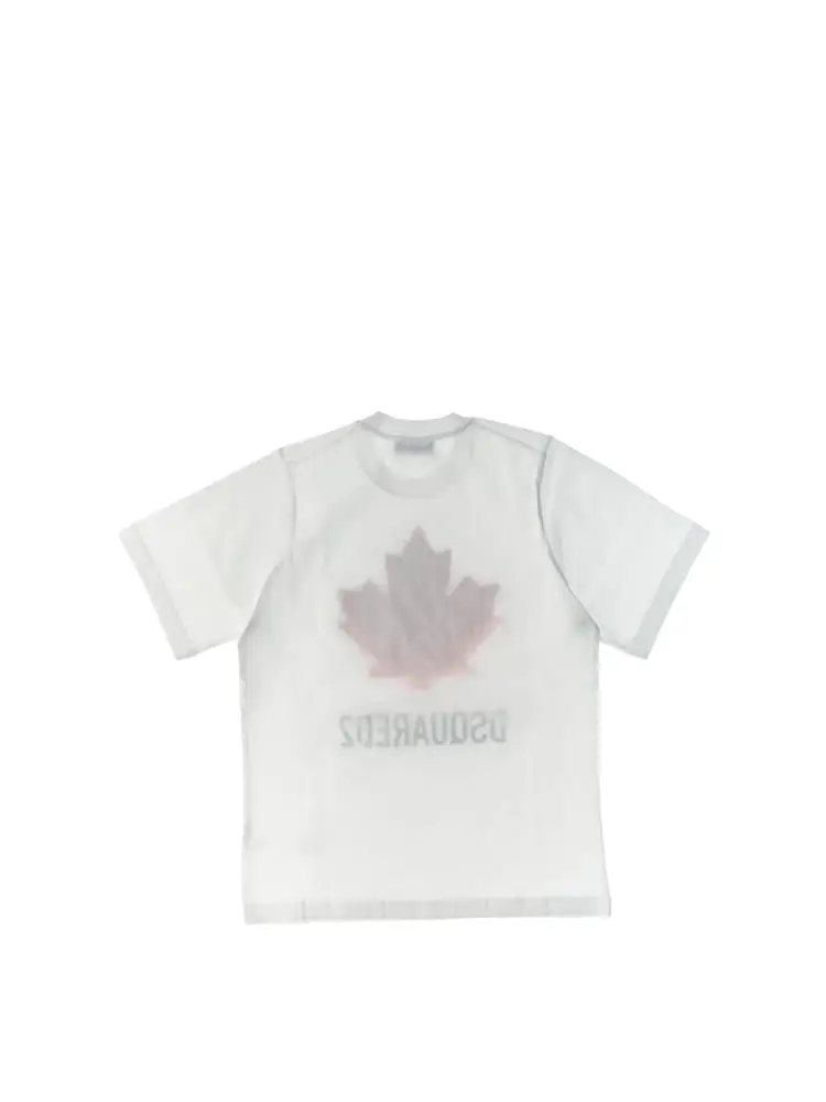 tshirt bianca bambino con logo miniatura 2