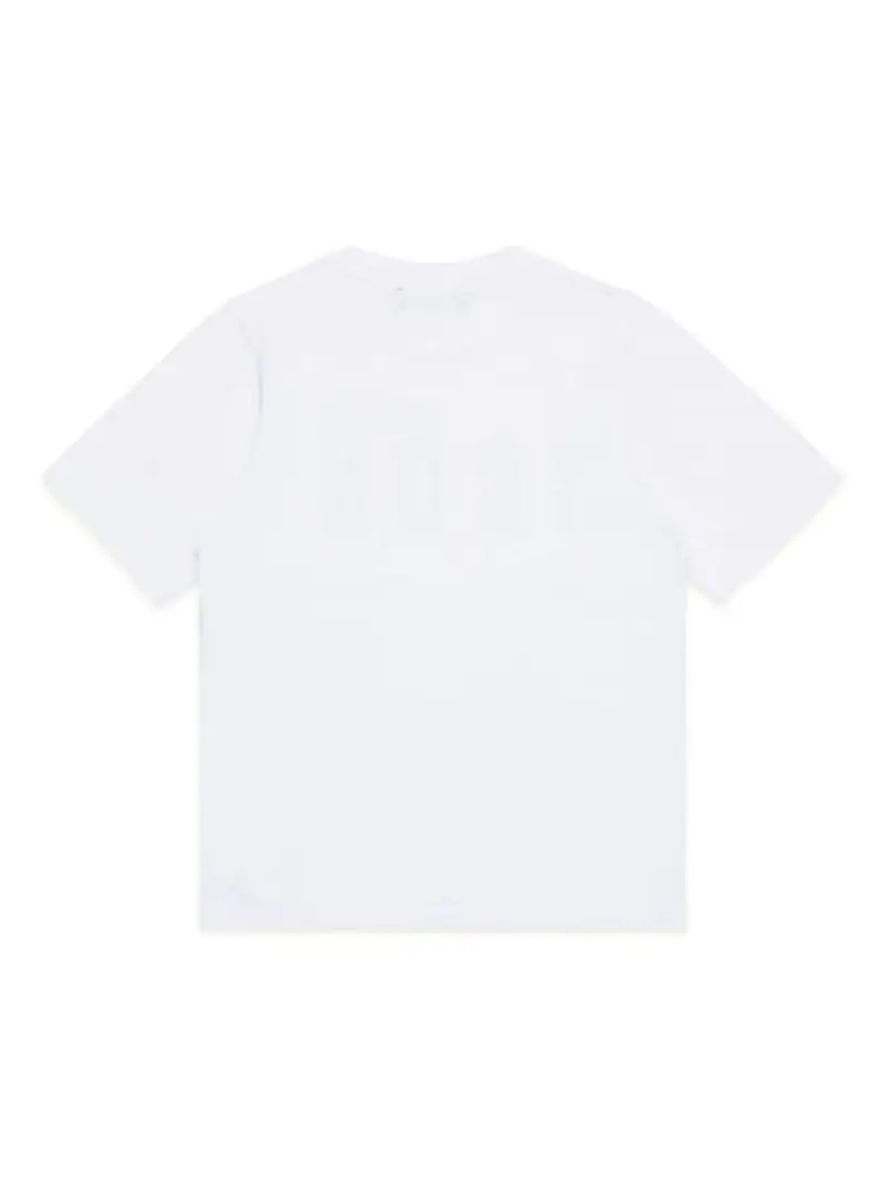 Dsquared2 tshirt bianca bambino in cotone maxi logo a contrasto miniatura 2