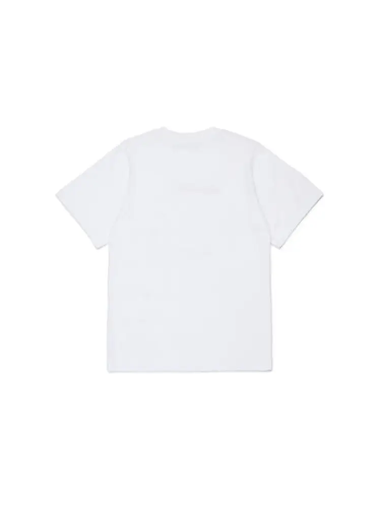 tshirt bianca bambino in cotone maxi logo a contrasto miniatura 2