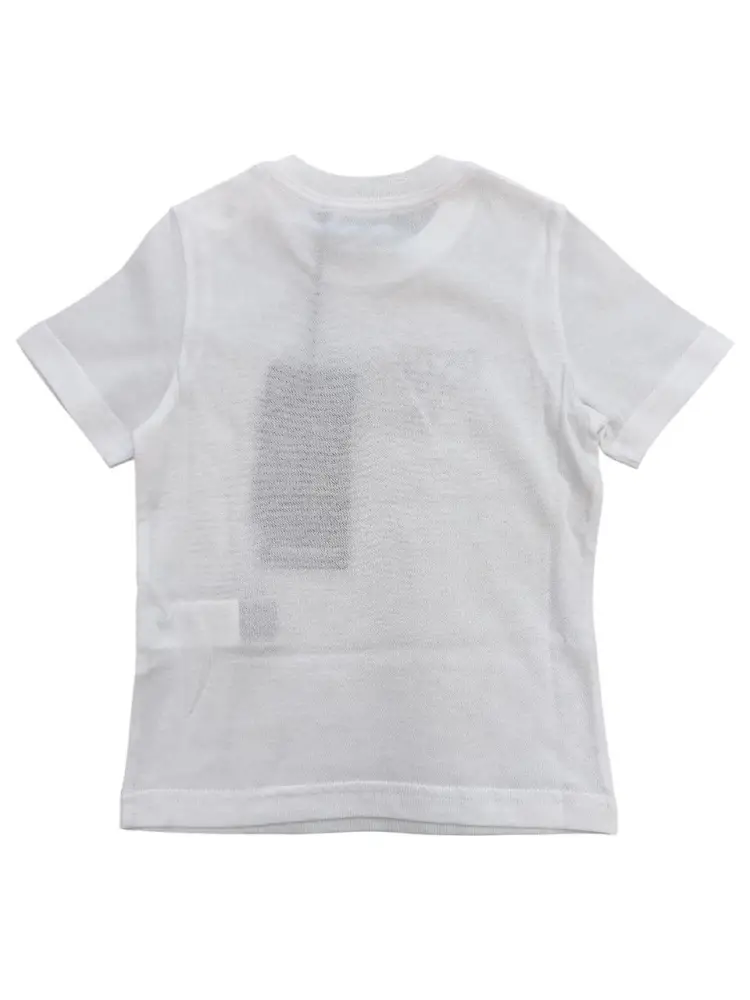 tshirt bianca neonato in cotone logo a contrasto miniatura 2