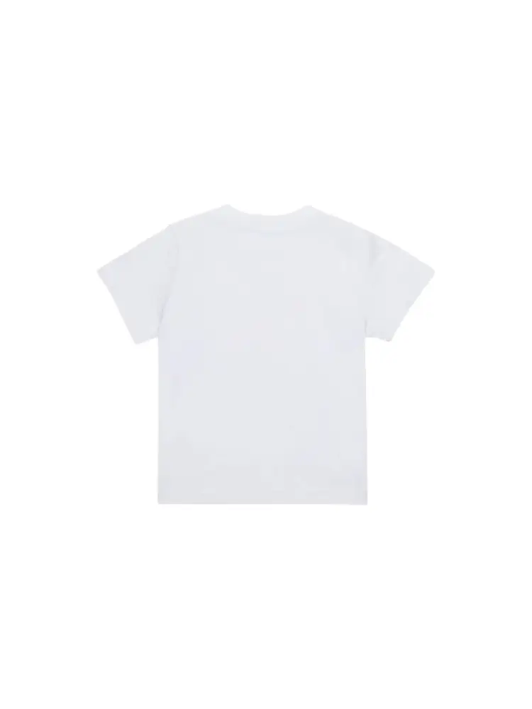 tshirt bianca neonato in cotone mini logo sul petto miniatura 2