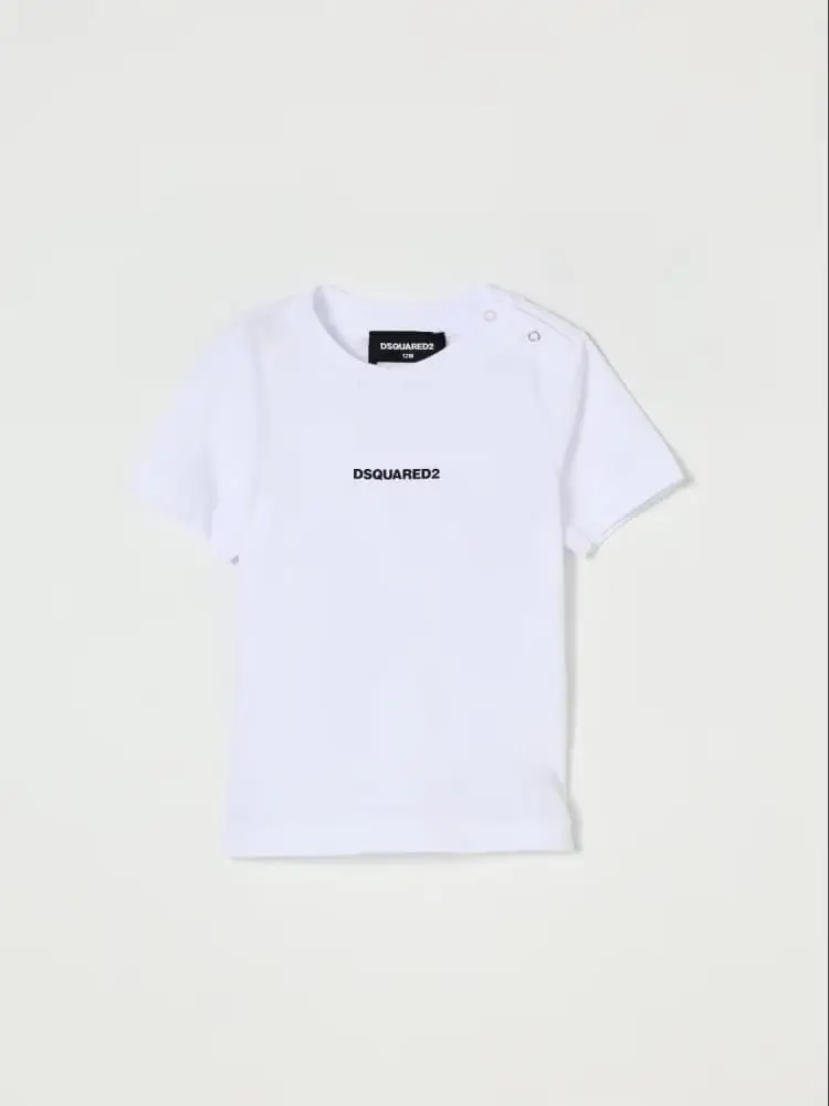 tshirt bianca neonato mini logo