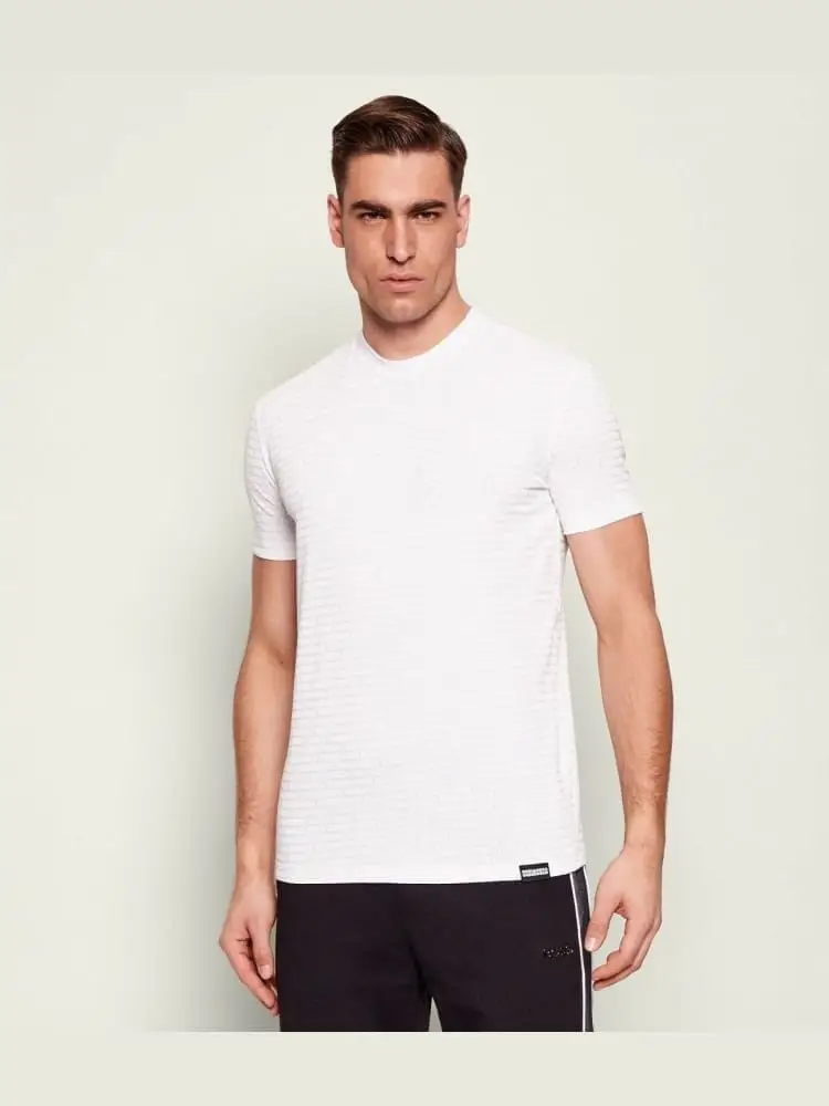 tshirt bianca uomo logo all over