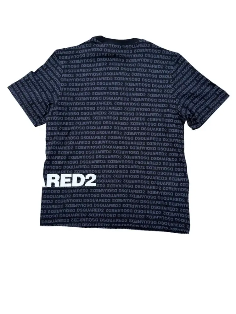 tshirt nera bambino logo all over miniatura 2