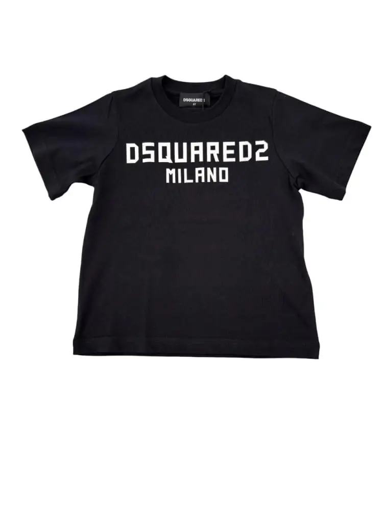 tshirt nera bambino maxi logo