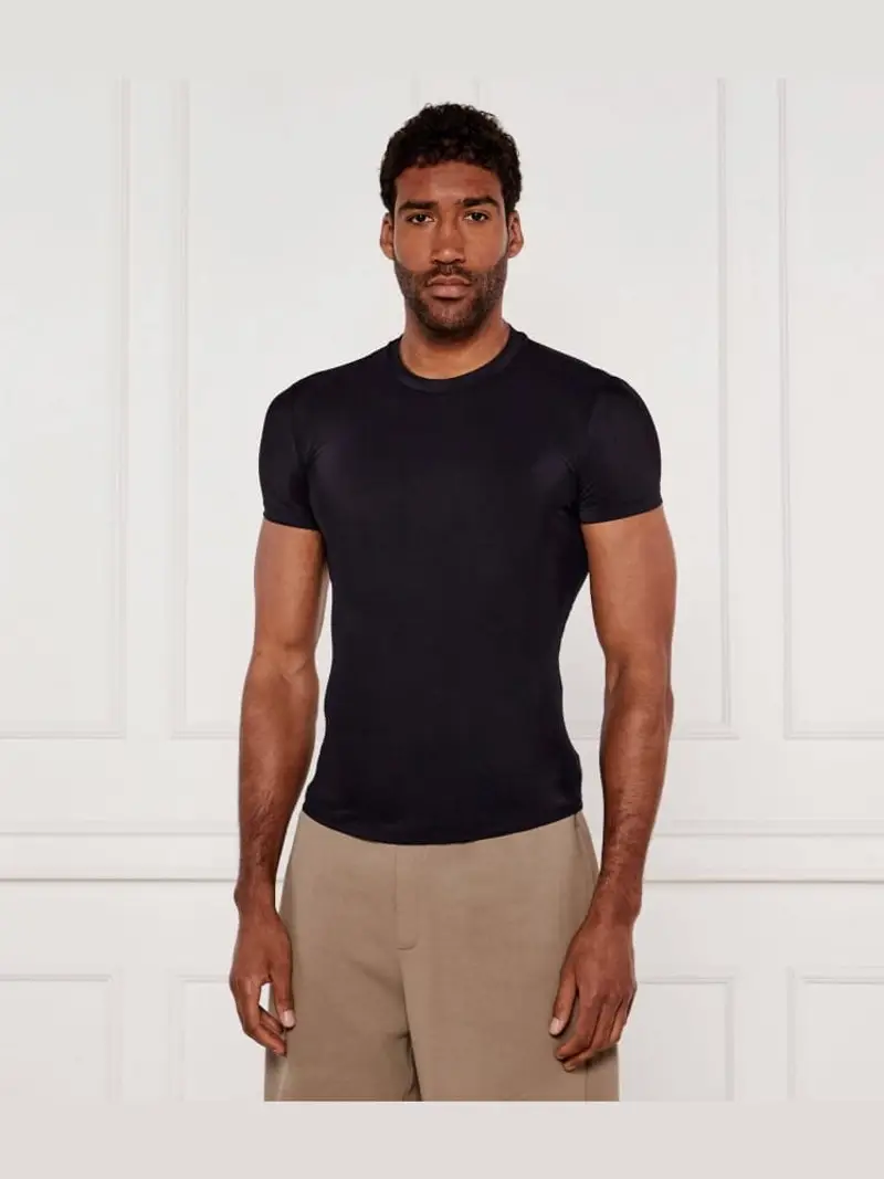 Dsquared2 tshirt nera uomo skinny fit maxi logo sul retro