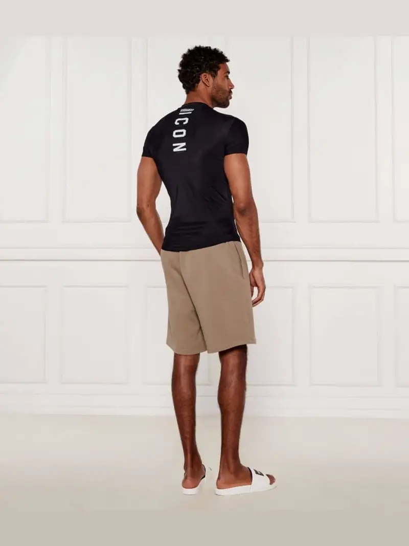 Dsquared2 tshirt nera uomo skinny fit maxi logo sul retro miniatura 2