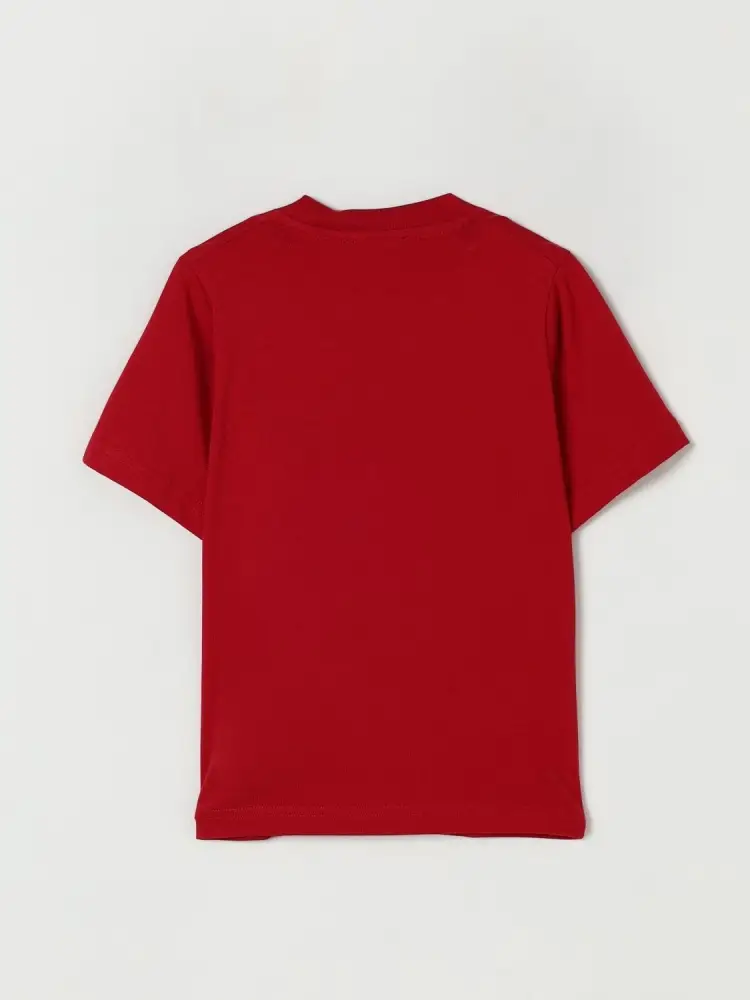 tshirt rossa bambino in cotone logo a contrasto miniatura 2