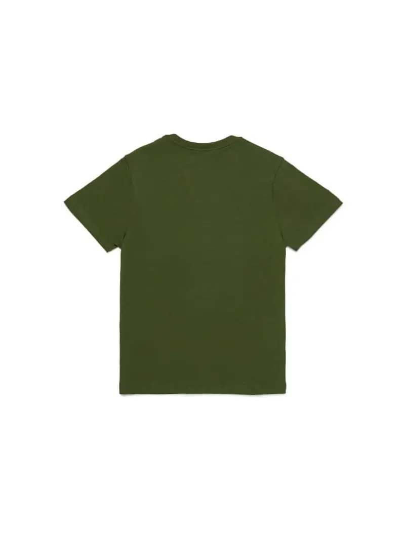 Dsquared2 tshirt verde militare bambino in cotone maxi logo sul davanti miniatura 2