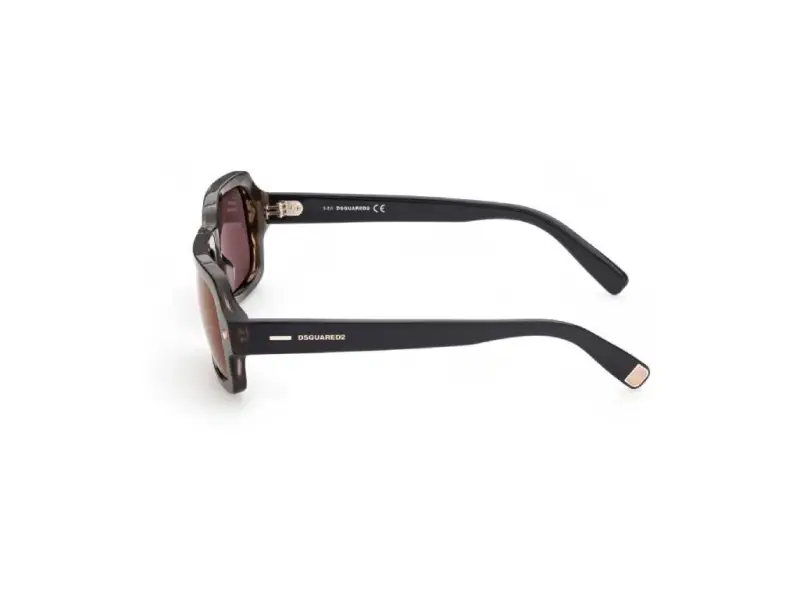 Unisex DQ0373 50C Occhiali da sole outlet Acetato Havana Rosso Squadrata Normale miniatura 3