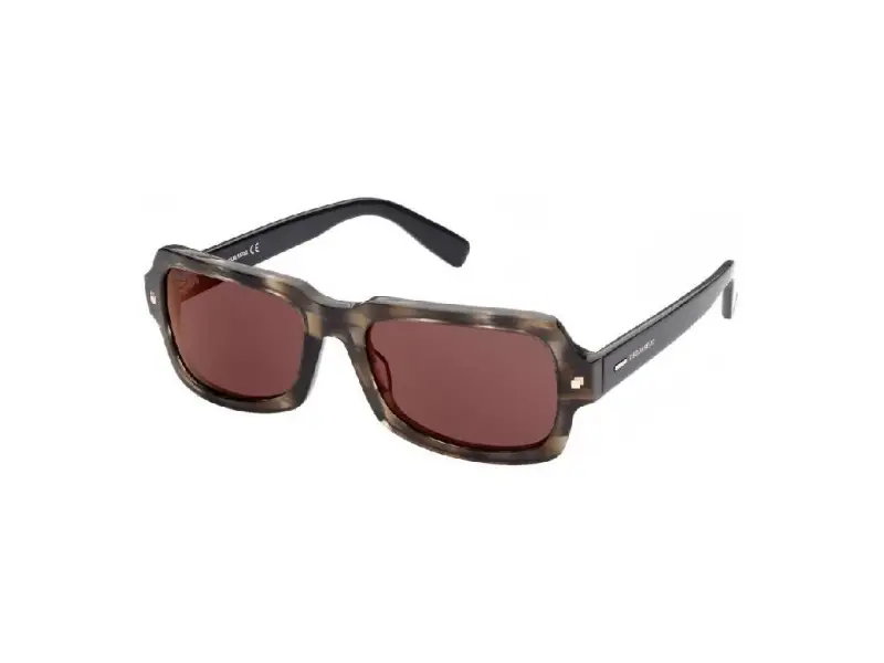 Unisex DQ0373 50C Occhiali da sole outlet Acetato Havana Rosso Squadrata Normale