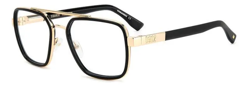 Dsquared2 Uomo D2 0064 RHL Montature da vista Acetato Oro / Nero  Squadrata